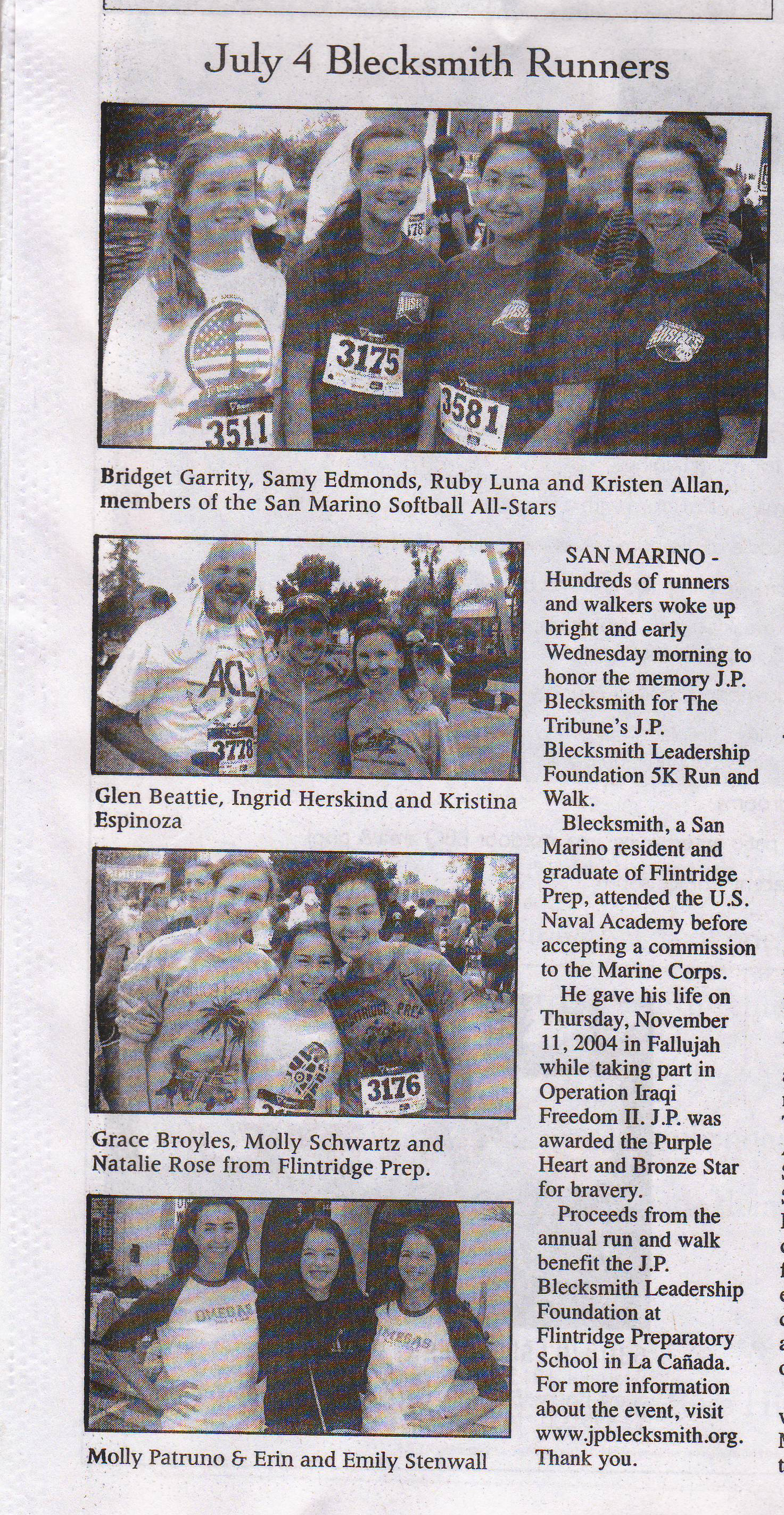 2012 Blecksmith - Tribune pictures of runners