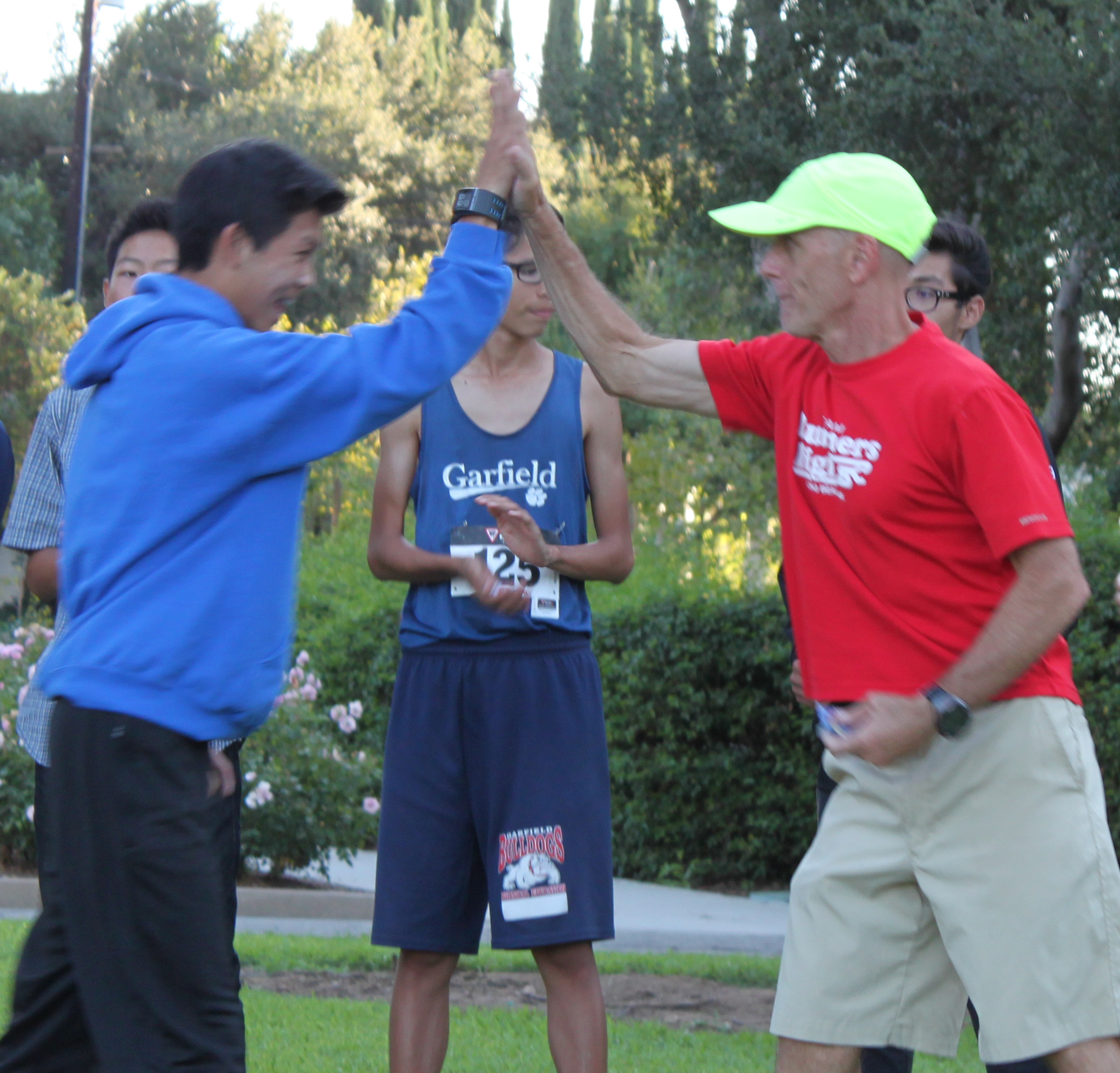 2014-09-11 - Eric Lew and Coach DiConte - High Five